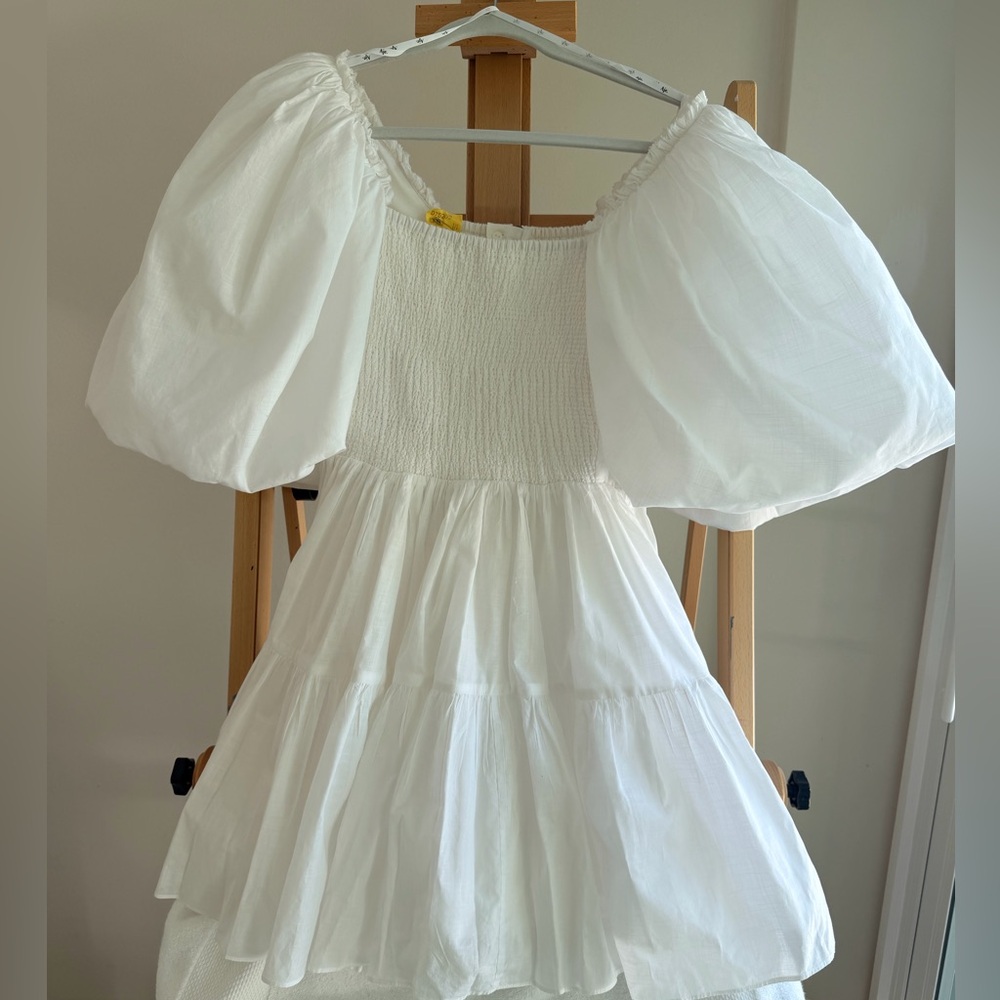 Aje Cherished Puff-Sleeve Mini Dress- Zippered part is very stretchy-US 8,10,12 - Picture 2 of 5